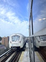 An Airtrain about to end its run at Jamaica LIRR Station, the northernmost stop on the route.